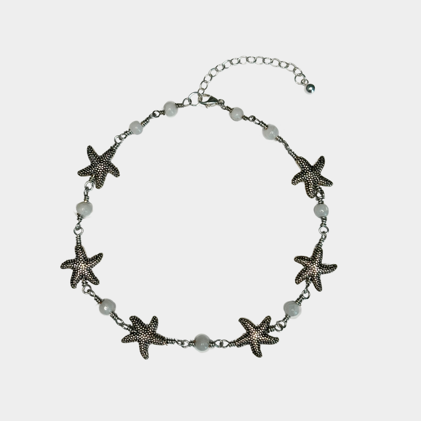 Moonstone Silver Starfish Anklet